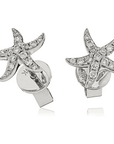 18KT White Gold Diamond Starfish Earrings